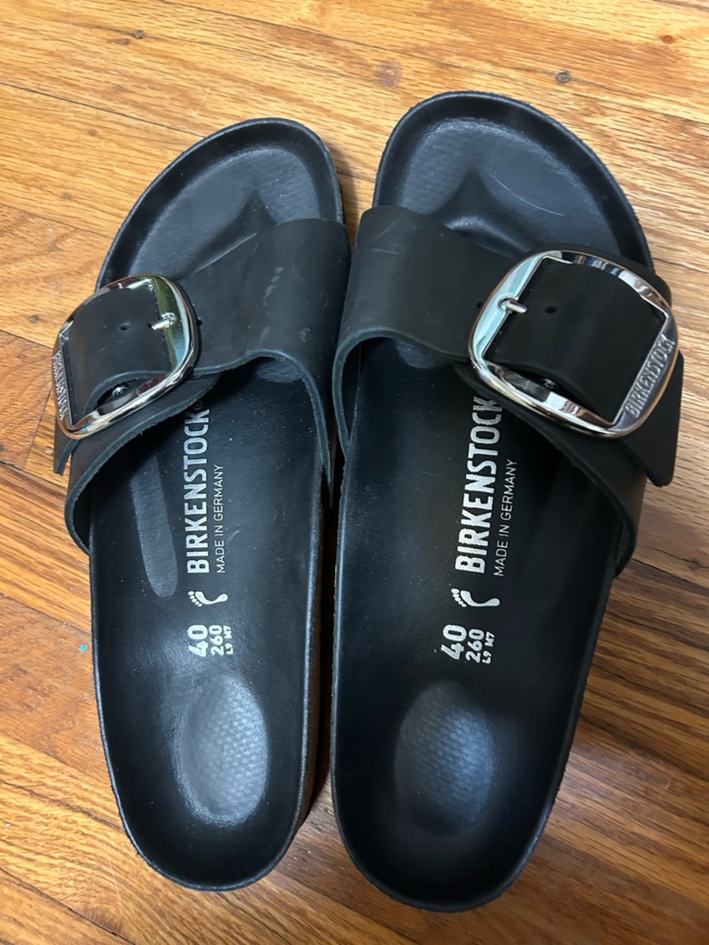 Birkenstock Black Single-Buckle Slide Sandals